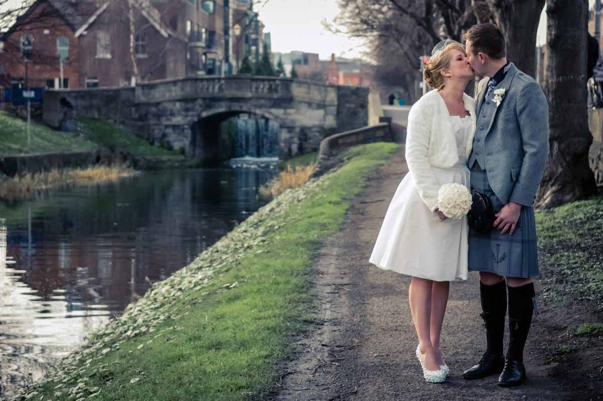 Dublin Wedding Photograph on the banks of The Grand Canal