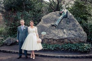 Registry Office Wedding Photography in Merrion Square Park