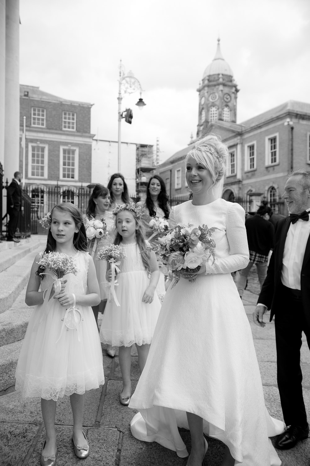 The bride arrives for her City Hall Wedding in Dublin