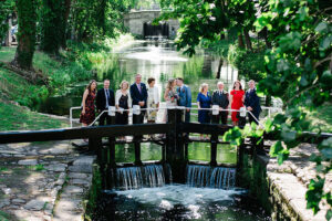 Dublin-Registry-Office-Wedding-Photo on the lock crossing the Grand Canal in Dublin