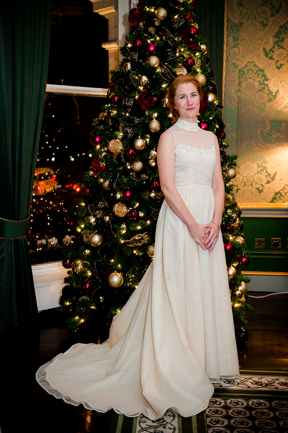 Christmas Wedding Photo at The Shelbourne Hotel in Dublin