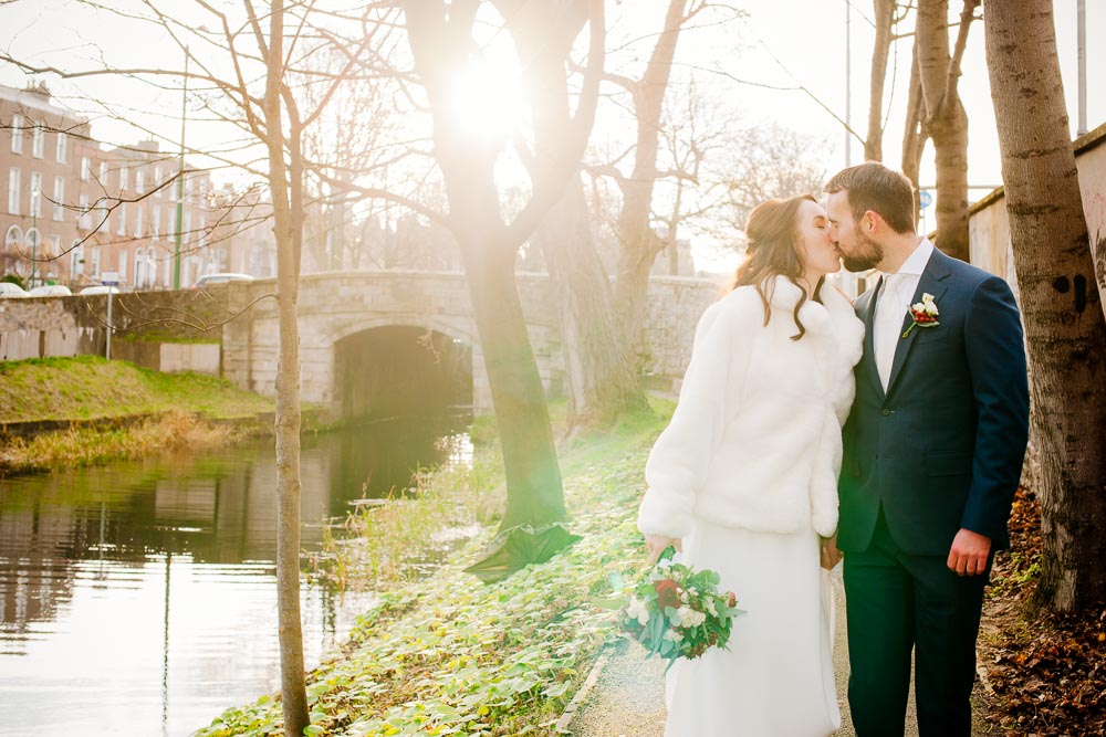 Dublin City Wedding Photography on the banks of the Grand Canal